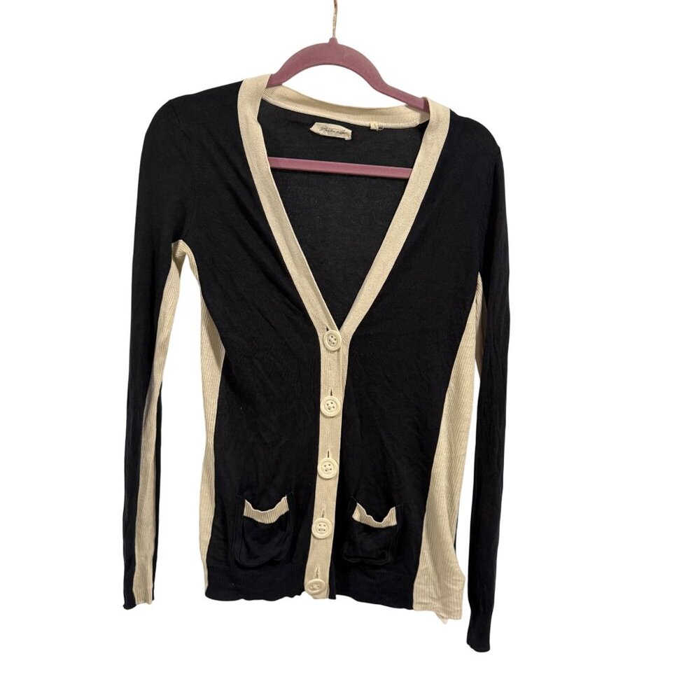 Martin + Osa Blue‎ White V-Neck Cardigan Modal Silk Cashmere Blend Size XS